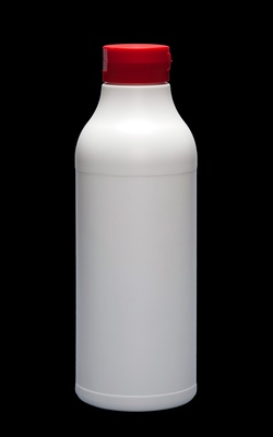 Round plastic bottle with flip top plug 450 ml
